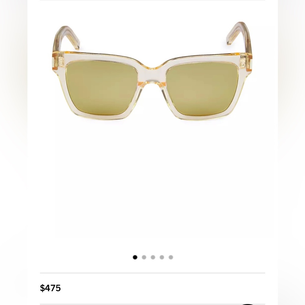 Saint Laurent clear yellow tint square sunglasses 54mm